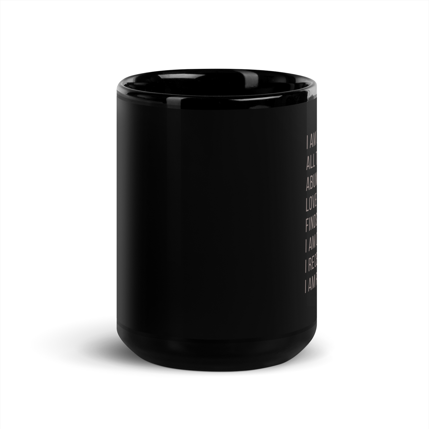 Affirmation — Black Glossy Mug (15oz)