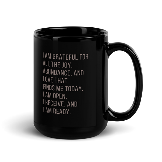 Affirmation — Black Glossy Mug (15oz)