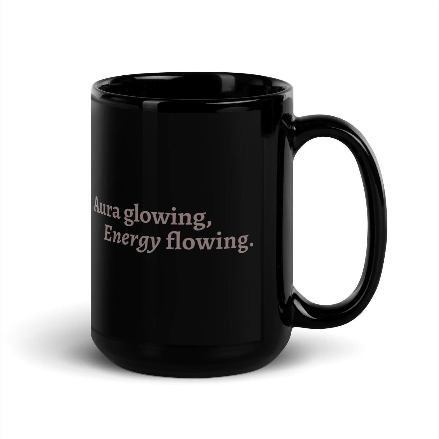 Aura Glowing — Black Glossy Mug (15oz)