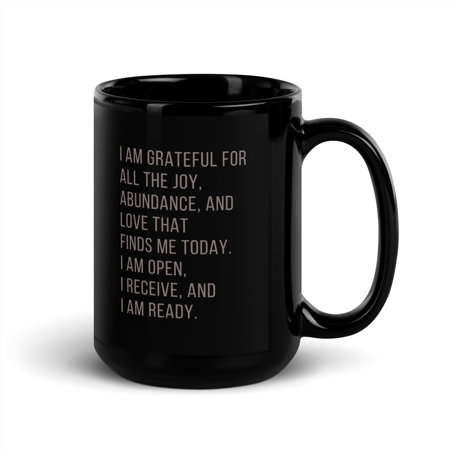 Affirmation — Black Glossy Mug (15oz)