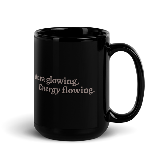 Aura Glowing — Black Glossy Mug (15oz)